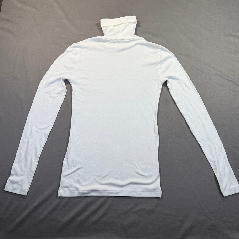 Splendid Turtleneck Women XS White Supima Cotton Modal Long Sleeve Layering Top